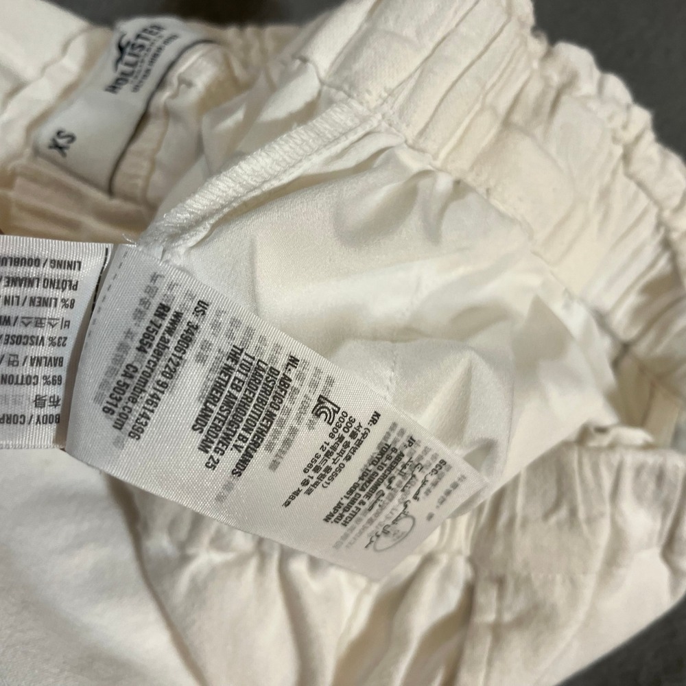 Hollister White Ultra High Rise Linen Shorts Women's‎ XS Summer Blend - Picture 4 of 8